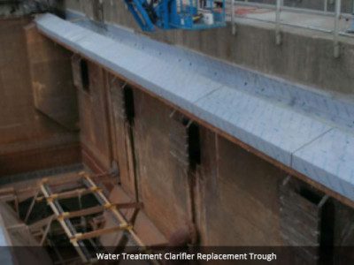 Replacement trough for a water treatment clarifier