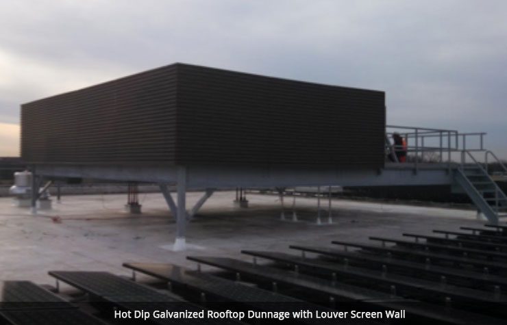 Hot Dip Galvanized Rooftop Dunnage with Louver Screen Wall